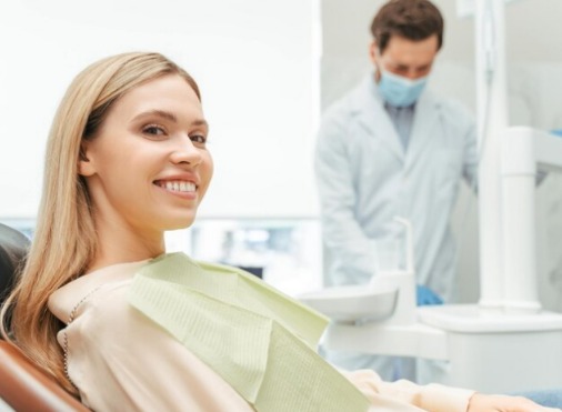 Paciente numa avaliação de medicina dentária